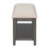 TREXM 6-piece Retro Dining Set, Minimalist Dining Table and 4 upholstered chairs & 1 bench with a shelf for Dining Room(Dark Gray)