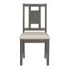 TREXM 6-piece Retro Dining Set, Minimalist Dining Table and 4 upholstered chairs & 1 bench with a shelf for Dining Room(Dark Gray)