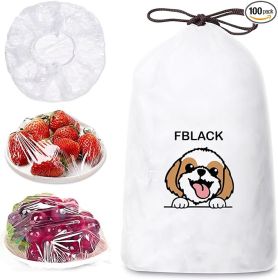 Reusable Plastic Bowl Covers 100 PCS Elastic Cling Bags Universal Bowl Covers Kitchen (Option: Transparent)