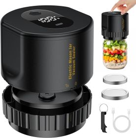Electric Vacuum Sealer For Mason Jar - Jelife Vacuum Sealing Machine Kit For Wide Mouth & Regular Mouth Canning Jars With 10 Lids (Color: Black)