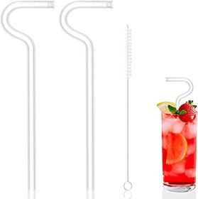 Anti Wrinkle Straw - Glass Anti-wrinkle Drinking Straws (Color: White)