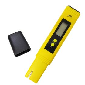 PH Meter 0.01 PH Battery Powder High Precision Water Quality EC Tester 0-14 PH Measurement Range (Color: Yellow)